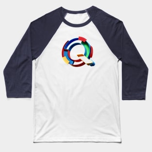 Q is for Quick - 3d mod graphic color design says cool! Baseball T-Shirt